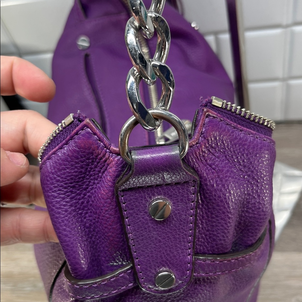 0880 Michael Kors purple pebble leather hobo 258570880 - Picture 11 of 16